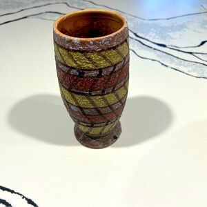 Vintage MCM hand lava glazed vase from Italy